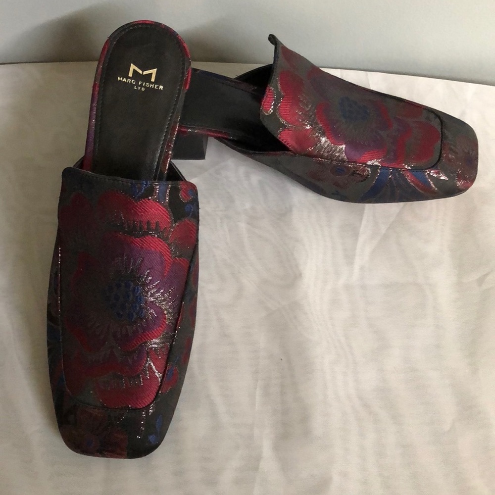 Marc Fisher Brocade Mules